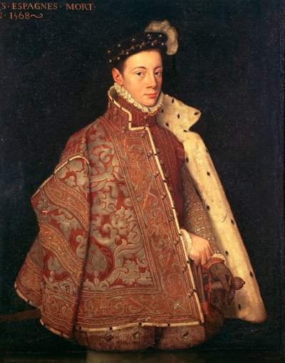 Portrait of Don Carlos, Prince of Asturias by Antonio (studio of) (attr. to) Moro
