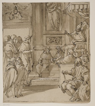 A Cardinal of the Barbarigo Family Received in Audience by the Pope by Antonio Aliense