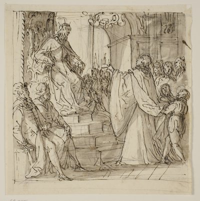 An Ambassador of the Barbarigo Family Received in Audience by a King. Study for a Fresco in Villa Barbarigo, Noventa Vicentina by Antonio Aliense