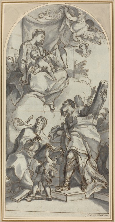 The Madonna and Child in Glory with Saints Gregory the Great and Andrew by Antonio Balestra