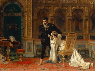Scene from Schiller’s Fiesco (Act IV, Scene 14) by Antonio Barzaghi Cattaneo
