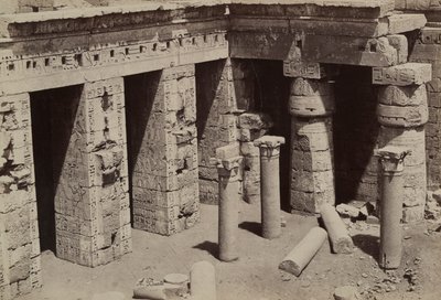 Medinet Habu: Coptic Church in Center of Ramses III Temple by Antonio Beato