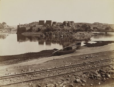 Philae, view of the East Bank of the Nile, northwest by Antonio Beato