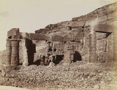 Temple at Gerf Hussein, view of the northeast showing the forecourt of the temple by Antonio Beato