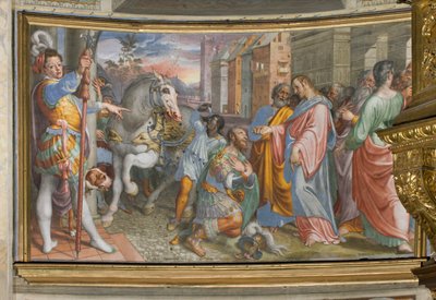 Apse, Antonio Campi, Meeting of Jesus with the centurion Cornelio 1582-84 by Antonio Campi