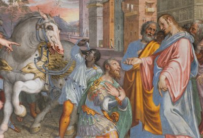 Apse, Meeting of Jesus with the Centurion Cornelio (detail) by Antonio Campi