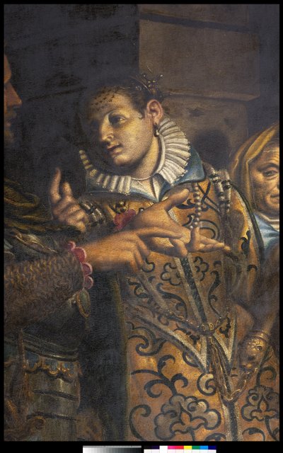 Empress Faustina Visiting St Catherine of Alexandria in Prison (detail) by Antonio Campi