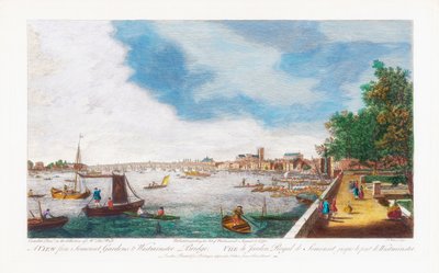 A View From Somerset Gardens to Westminster Bridge, engraved by John Miller by Giovanni Antonio Canal