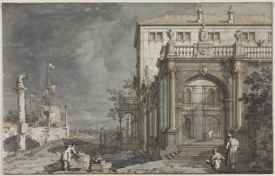 Capriccio: A Palace with a Courtyard by the Lagoon by Giovanni Antonio Canal