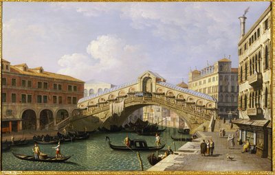 The Rialto Bridge Venice from the South with the Fondamenta Del Vin and the Fondaco Dei Tedeschi by Giovanni Antonio Canal
