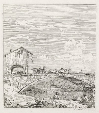 Views: A Wagon Passing over a Bridge by Antonio Canaletto