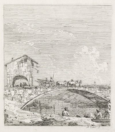 Views: A Wagon Passing over a Bridge by Giovanni Antonio Canal