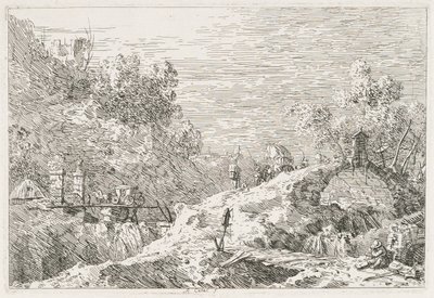 Views: Mountain Landscape with Five Bridges by Antonio Canaletto