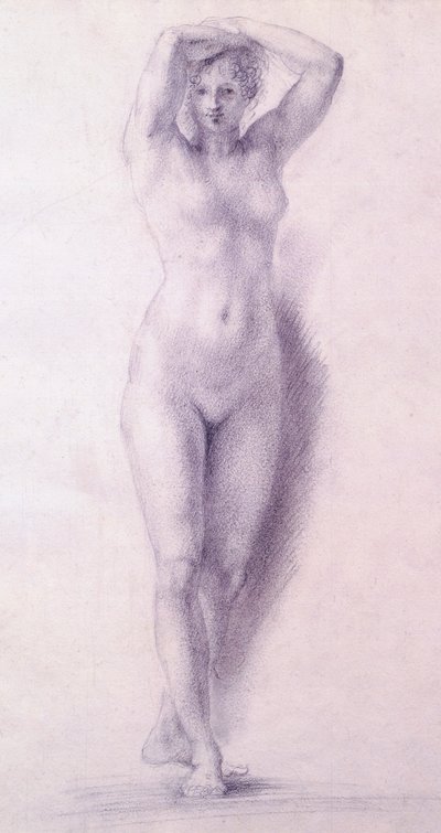 Female Figure with Arms Raised by Antonio Canova, Drawing by Antonio Canova