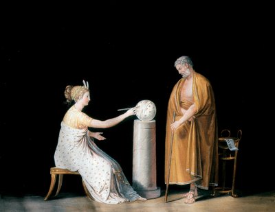 The muse Urania and Thales. Tempera by Antonio Canova (1757-1822), circa 1798 by Antonio Canova