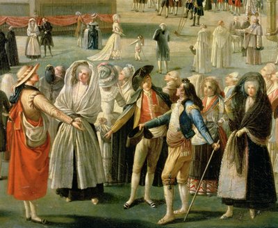 The Ascent of a Hot-Air Balloon in Madrid (detail) by Antonio Carnicero