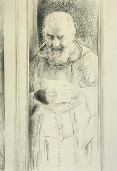 Padre Pio Reading, 1988-89 by Antonio Ciccone