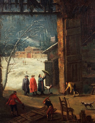 The Winter, the Arrival of a Nobleman at the Villa (detail) by Antonio Diziani