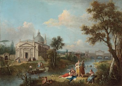 Italianate River Landscape by Antonio & F. Zuccarelli (1702 88) Visentini
