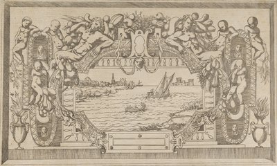 Landscape with Ornamental Frame, ca. 1543 by Antonio Fantuzzi