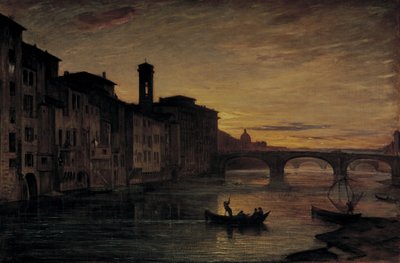 The Arno River in Ponte Santa Trinita by Antonio Fontanesi