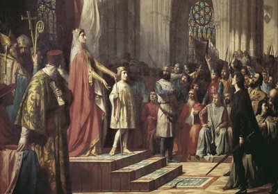 Maria de Molina presents her son to the Valladolid Cortes by Antonio Gisbert