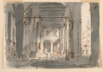 Portico at Entrance of Theatre at Brescia by Antonio Giuseppe Basoli