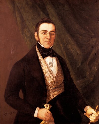 Portrait of Manuel Breton de los Herreros, Spanish Poet and Playwright by Antonio Gomez Cros