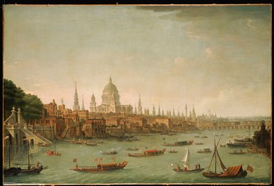 A Panoramic View of the City of London from the Thames near the Water Gate of Somerset House by Antonio Joli