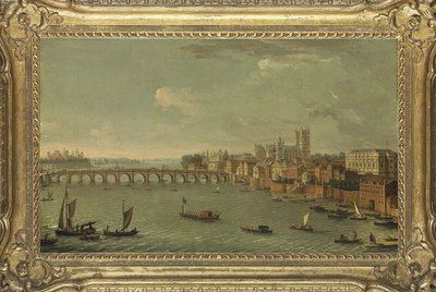 Four Views of London: The Thames Looking Towards Westminster, c.1700-77 by Antonio Joli