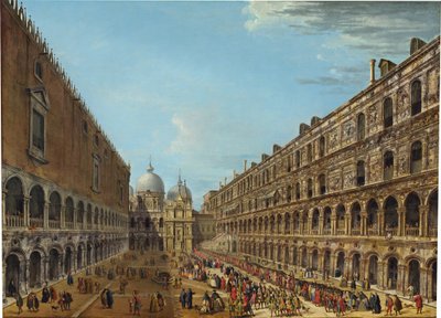Procession in the Courtyard of the Ducal Palace, Venice by Antonio Joli