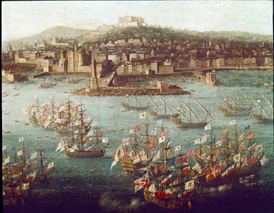 The Embarkation of Charles III in the Harbour of Naples for Spain by Antonio Joli
