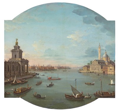 View of San Giorgio Maggiore, Venice, with the Punta della Dogana in the Foreground by Antonio Joli