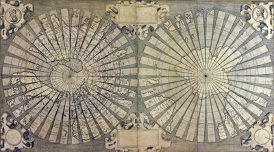 Gored World Map in Two Hemispheres by Antonio & Kremer Gerard & Cimerlini Giovanni Paolo (16th century) Florianus