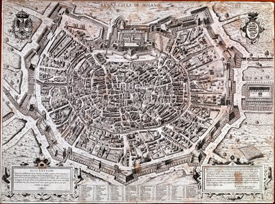 City map of Milan edited by Antonio Lafreri in 1573 by Antonio Lafreri