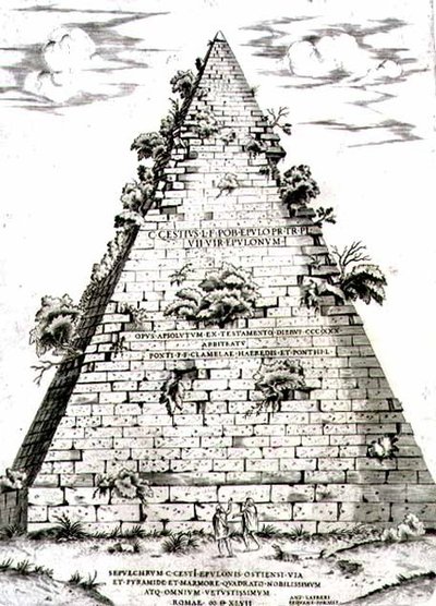 The Pyramid of Caius Cestius built c.12 BC, Rome by Antonio Lafreri