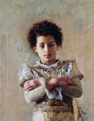 Acrobat (detail), by Antonio Mancini by Antonio Mancini