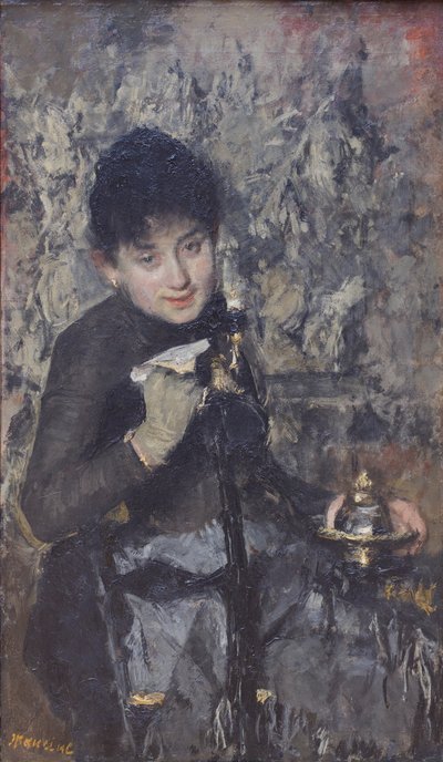 Woman with Inkwell by Antonio Mancini