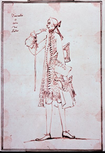 Portrait of Carlo Broschi (Farinelli) (1705-1782) (Drawing by Anton Maria Zanetti, 18th Century) by Antonio Maria Zanetti