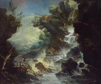 Landscape with Waterfall, c.1700-07 by Antonio Marini
