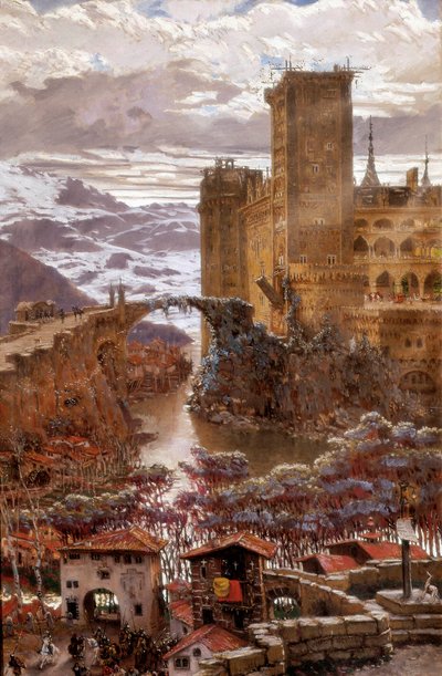 View of a Romantic Castle by Antonio Munoz Degrain