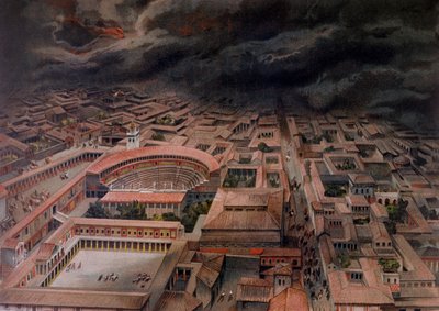 The Eruption of Vesuvius at Pompeii in 79 AD by Antonio Niccolini