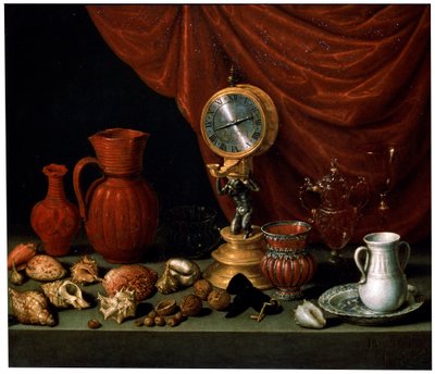 Still Life with a Clock by Antonio Pereda y Salgado