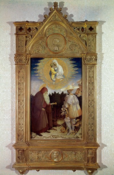 Apparition of the Virgin to Saint Anthony Abbe (Saint Anthony the Great) and Saint George by Antonio Pisanello