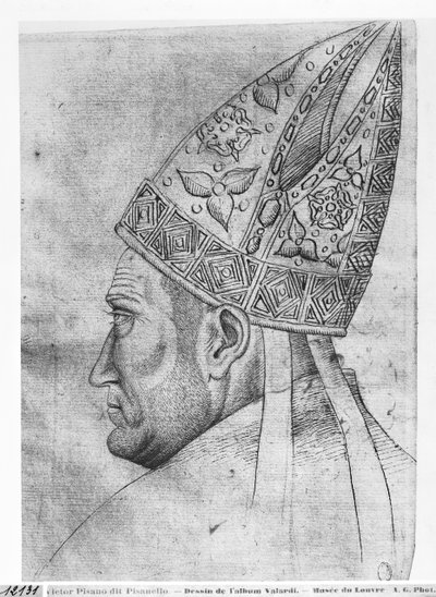 Head of a Bishop, from the The Vallardi Album by Antonio Pisanello