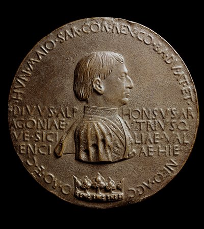Medal of Alfonso V of Aragon (Alfonso the Magnanimous or the Great) by Antonio Pisanello