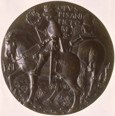 Portrait Medal, Reverse Depicting Gianfrancesco Gonzaga on a Horse by Antonio Pisanello