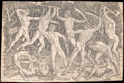 Battle of the Nudes by Antonio del Pollaiolo, c.1470-90 by Antonio Pollaiuolo