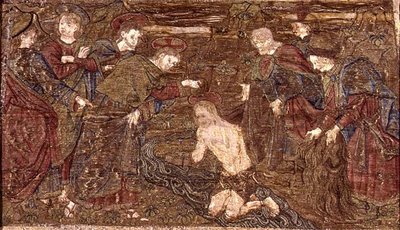 Christ Baptising St. John the Baptist, tapestry depicting scenes from the life of the saint by Antonio Pollaiuolo