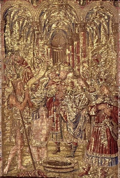St. John the Baptist Announces the Mission of Christ to the Pharisees, tapestry depicting scenes from the life of the saint by Antonio Pollaiuolo